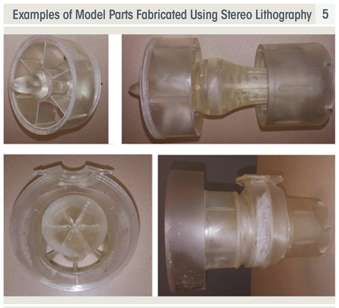 Examples of Model Parts Fabricated Using Stereo Lithography